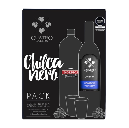 [PRBEBAPK02] PACK Pisco 4 GALLOS QUEBRANTA 700mL